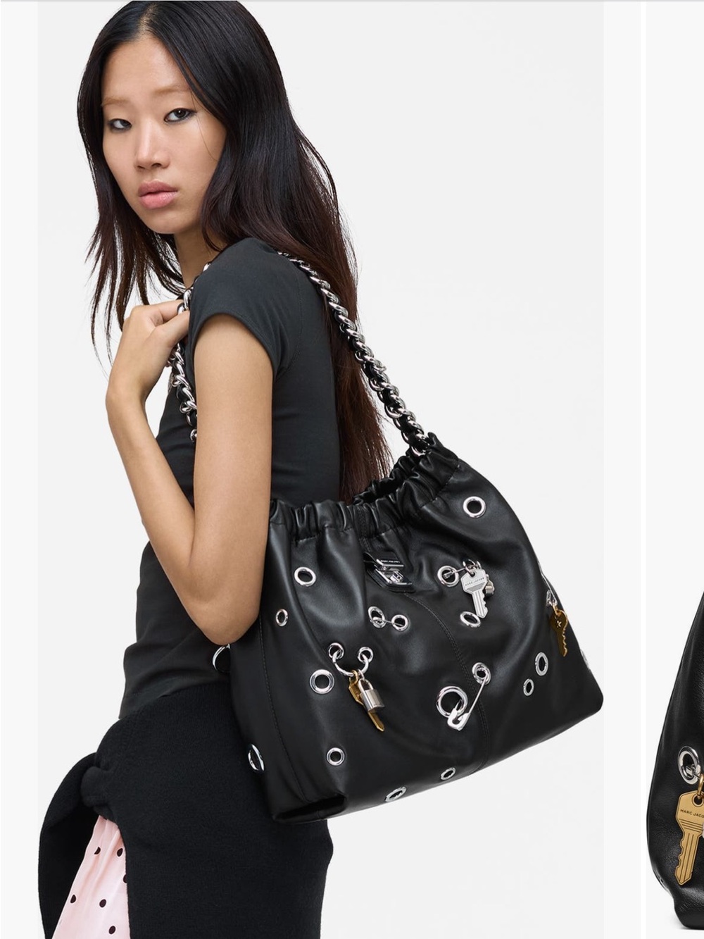 Marc Jacobs Grommet Charm Cristina Leather Tote Bag - Picture 2 of 10
